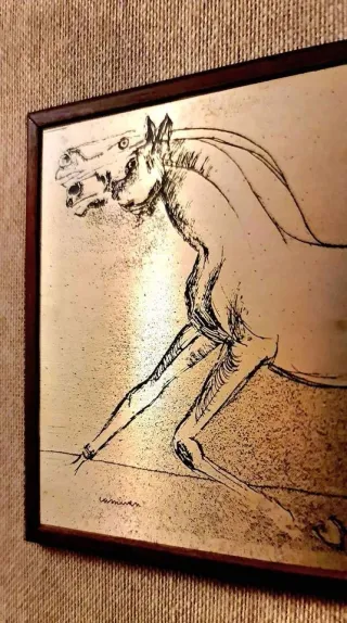 Quadro cavallo punzonato 850/1000 firmato
