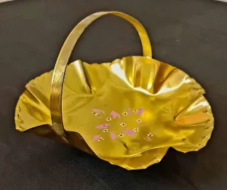 Cestino ottone centro tavola decorato