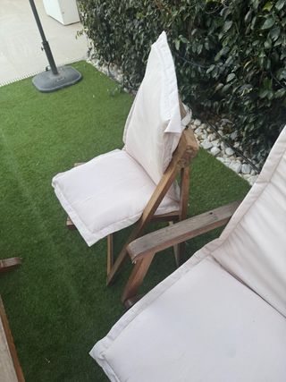 Mesa de jardín de teca con 6 sillas