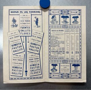 Cartel abono Toros, Valencia, año 1912