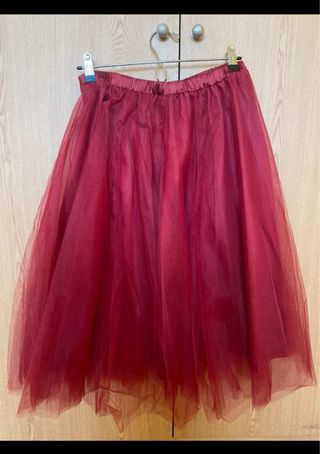 Falda Tul Granate Talla Única