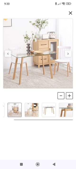 Mesa Comedor HOMCOM Cristal y Madera URGE VENTA