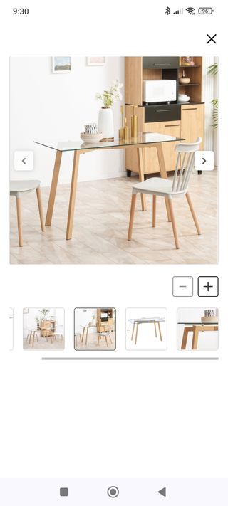 Mesa Comedor HOMCOM Cristal y Madera URGE VENTA