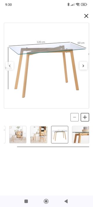 Mesa Comedor HOMCOM Cristal y Madera URGE VENTA