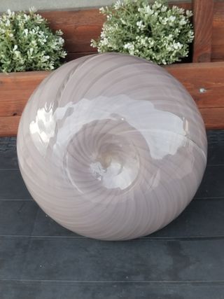 Vaso Vetro Murano Vintage Beige Trasparente