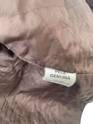 Casaco em pele castanho