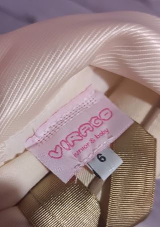 Vestido de comunión Virago Talla 6 Blanco Crema