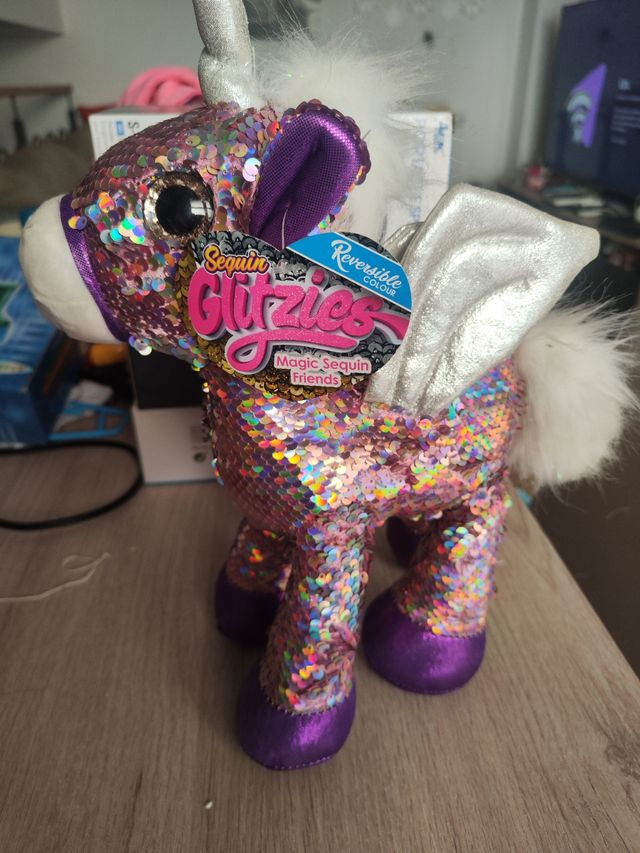 Peluche Unicornio Lentejuelas Reversible