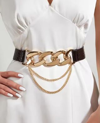 Cinturón Dorado Cadena Gruesa y Doble Cadena