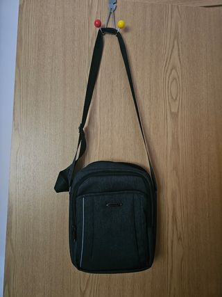Bolso bandolera hombre negro/gris