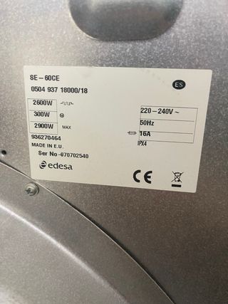 Secadora Edesa Efficient 6 kg