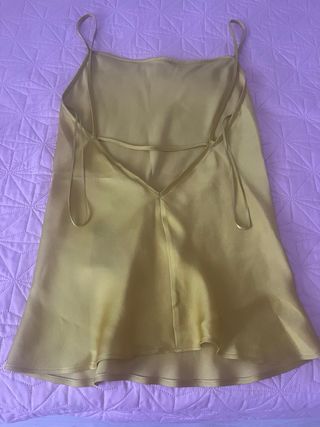 Blusa satén Massimo Dutti amarilla talla S