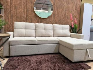 Sofá de lujo azul y gris