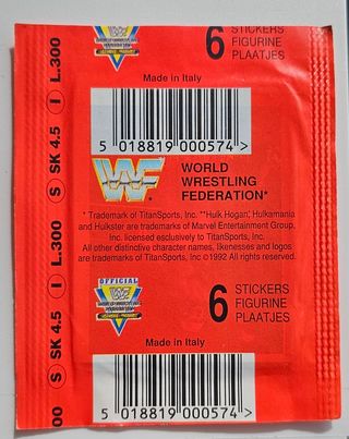 5 Bustine cromos WWF. Merlin Collections 1992.