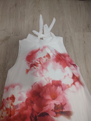 Vestido corto estampado floral forrado