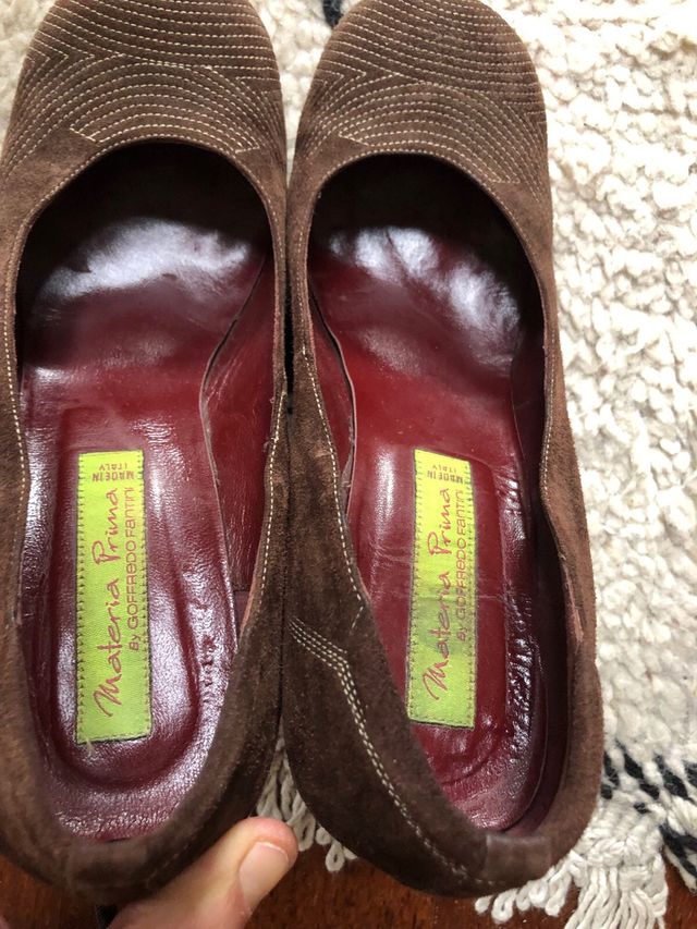 Décolleté scamosciate marroni