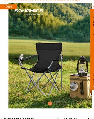 Juego de 2 Sillas de Camping Plegables Songmics
