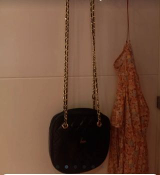Bolso piel negro tipo Chanel