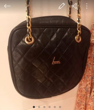 Bolso piel negro tipo Chanel