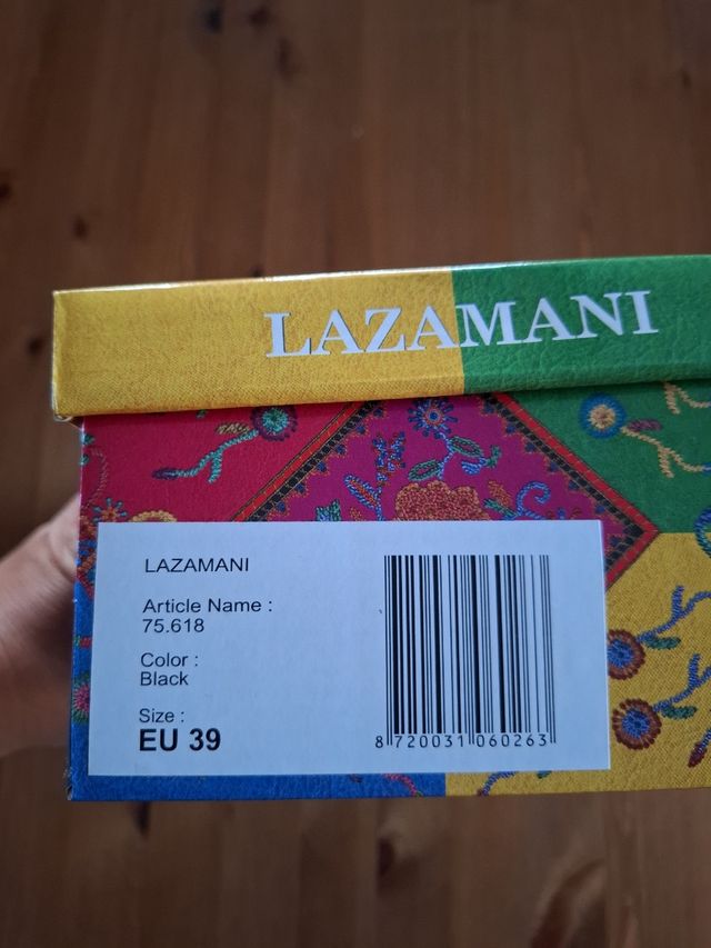 Sandalias LAZAMANI Negras de Mujer. Suela de piel