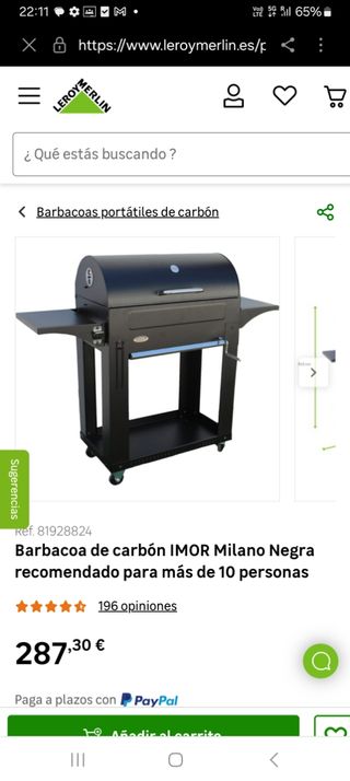 Barbacoa de carbón IMOR negra