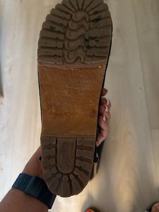 Zuecos de piel Sanita negros, usados muy poco