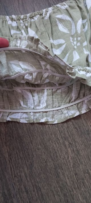 Blusa corta Stradivarius verde talla L