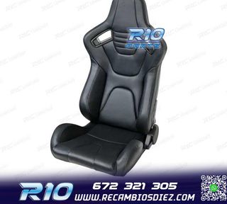 ASIENTO BAQUET UNIVERSAL CUERO NEGRO LOOK EVO