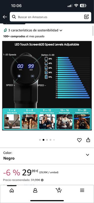 AERLANG Pistola de Masaje Muscular Eléctrica, con 