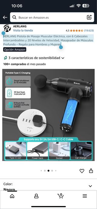 AERLANG Pistola de Masaje Muscular Eléctrica, con 