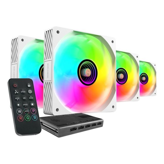 Kit 4 Ventiladores ARGB Mars Gaming blanco