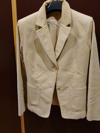 Americana de pana beige mujer