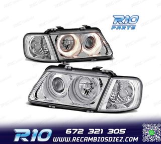 FAROS OJOS ANGEL PARA AUDI A3 96-00 OJOS ANGEL CROMADOS