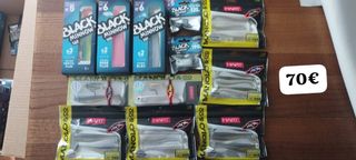 Lote Señuelos Pesca Black Minnow y  Hart