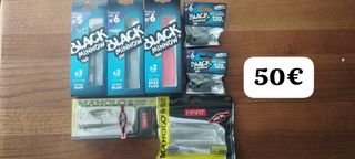 Lote Señuelos Pesca Black Minnow y  Hart