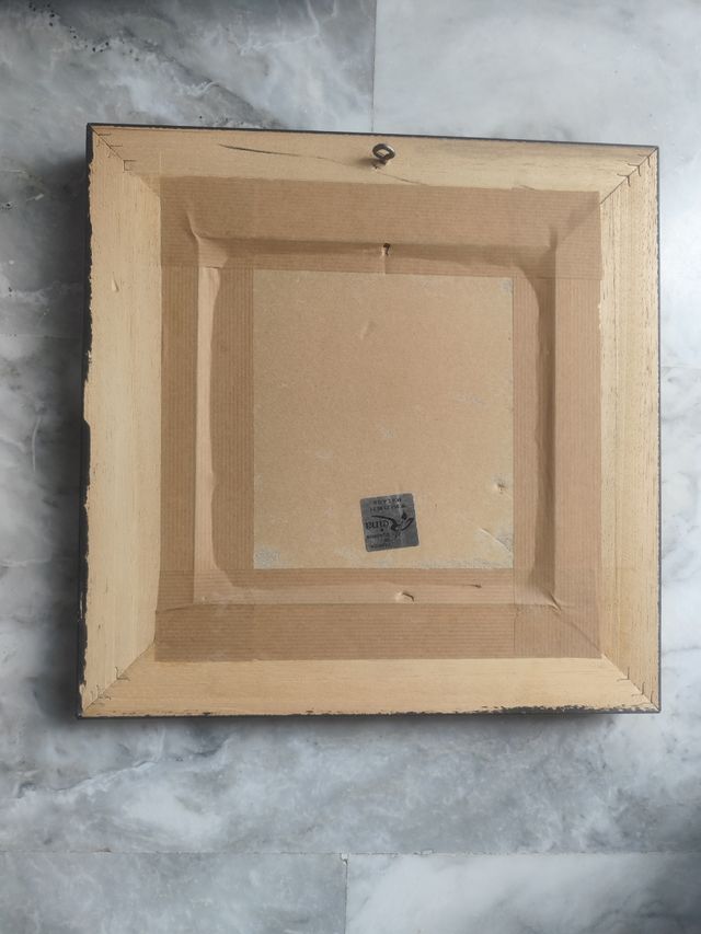 Espejo Cuadrado Marco Negro y Plateado