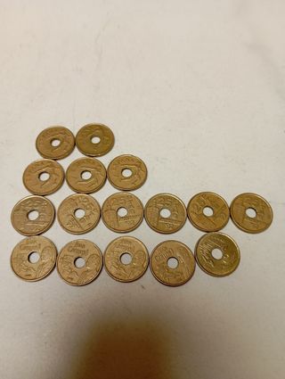 16 Monedas 25 Pesetas España 1992