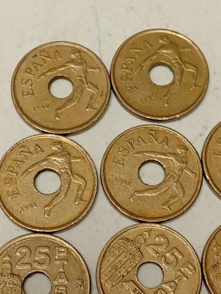 16 Monedas 25 Pesetas España 1992