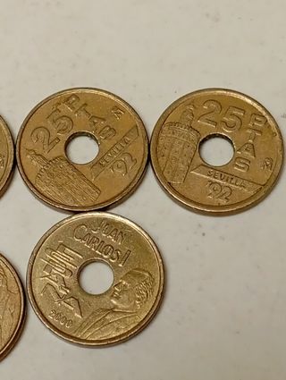 16 Monedas 25 Pesetas España 1992