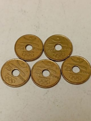 16 Monedas 25 Pesetas España 1992