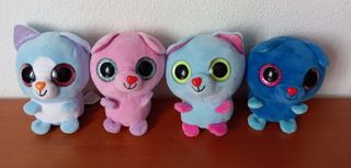 Lote 4 Peluches Perros Ojos Grandes