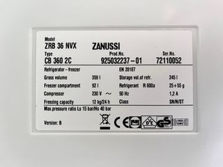 Frigorífico combi Zanussi Inox ZRB 36 NVX