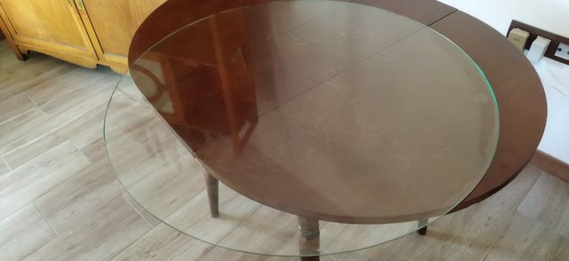 Mesa camilla redonda de madera