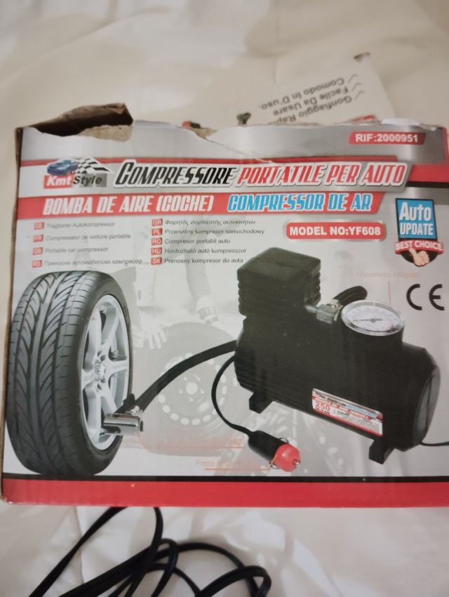 Compresor de aire portátil con manómetro