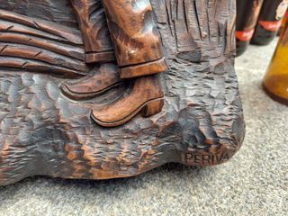 Cuadro antiguo tallado madera Galicia firma