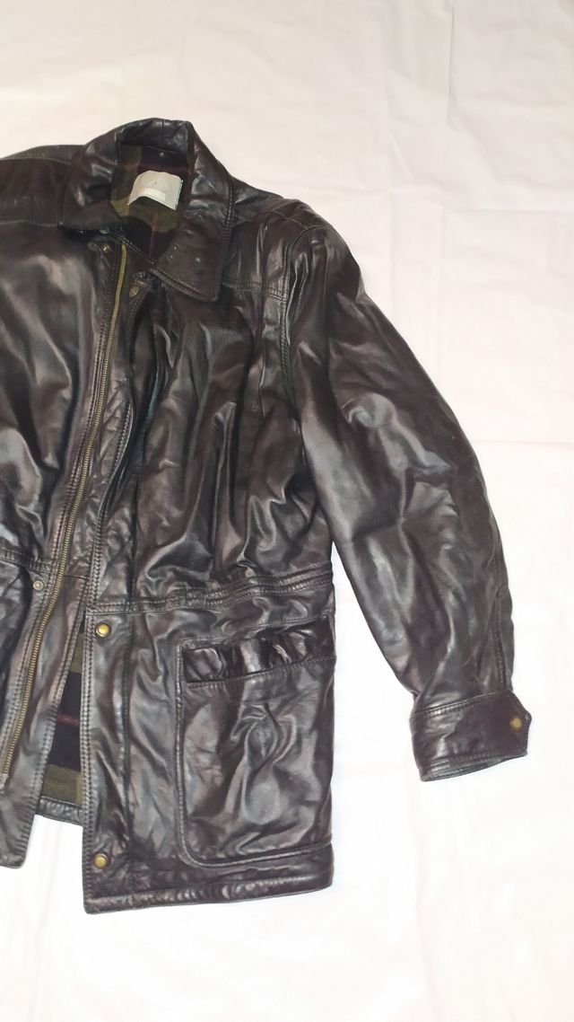 Giacca in pelle vintage nera