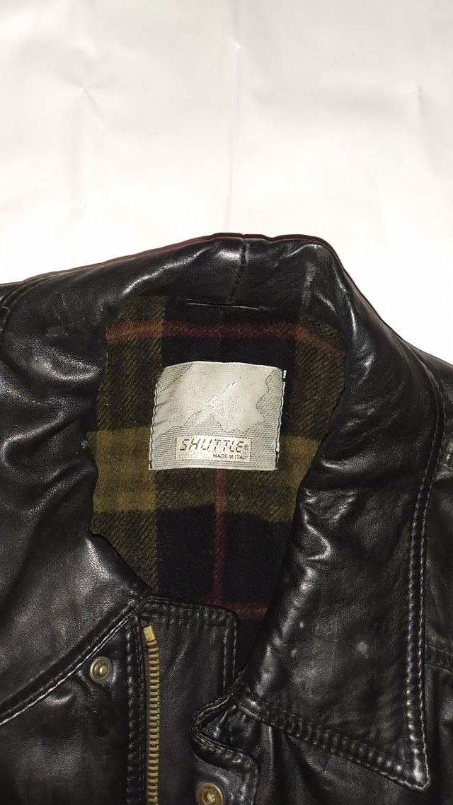 Giacca in pelle vintage nera