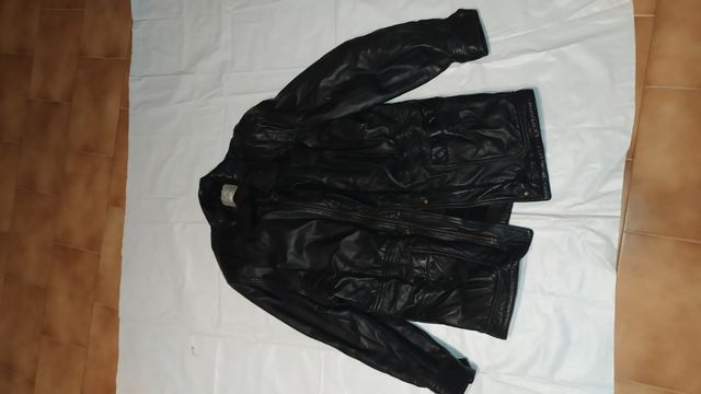 Giacca in pelle vintage nera