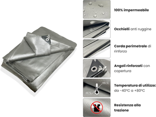 Telo impermeabile da Esterno 6x12 mt 260 gr/m2 | T