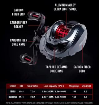 Carrete Pesca Seasir Mansory Baitcasting NUEVO